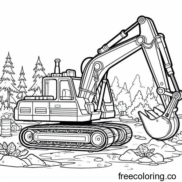 a digger in the forest