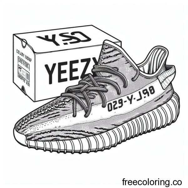 a yeezy shoe with a box