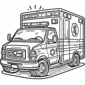 ambulance drawing for coloring 1