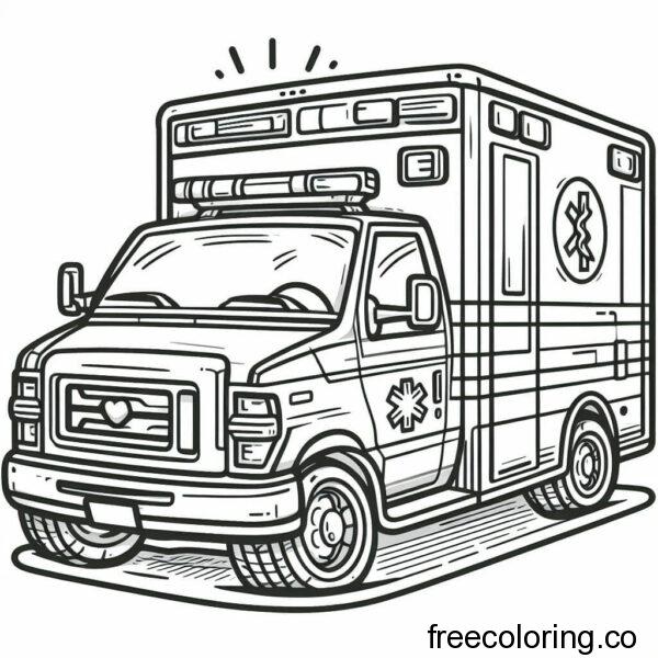 ambulance drawing for coloring 1