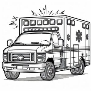 ambulance drawing for coloring 2