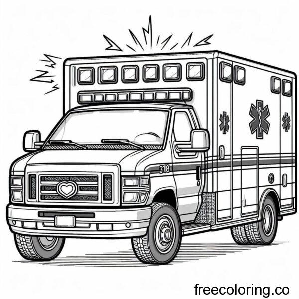 ambulance drawing for coloring 2
