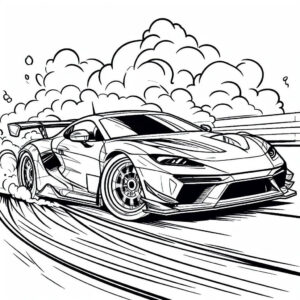 car racing drawing for coloring 1