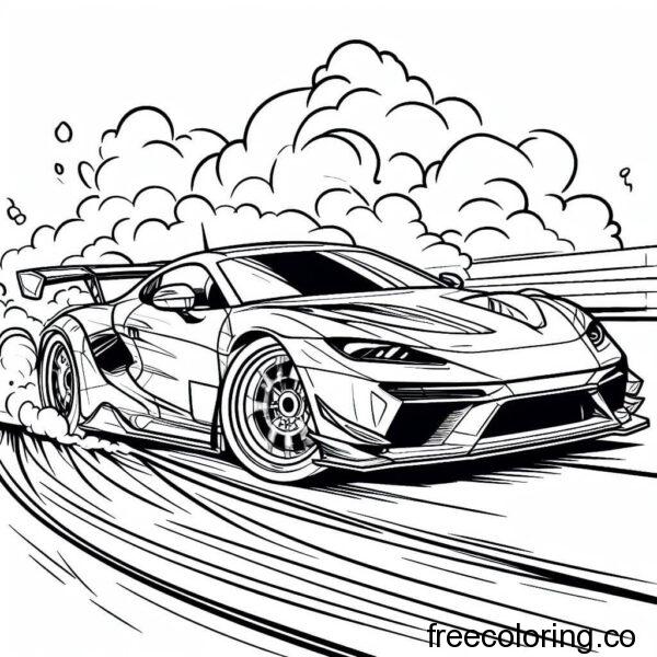car racing drawing for coloring 1