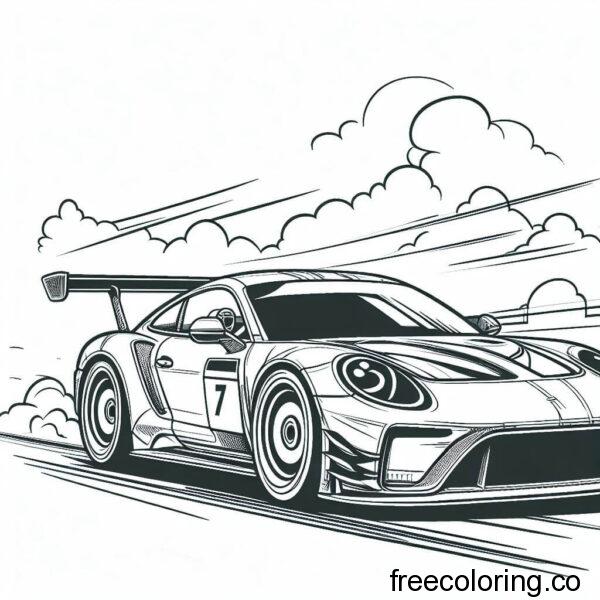 car racing drawing for coloring 2