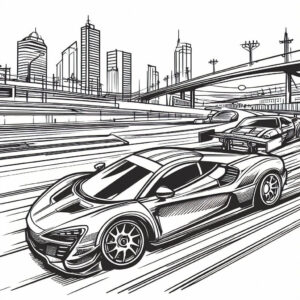 car racing drawing for coloring 4
