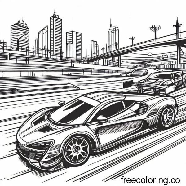 car racing drawing for coloring 4