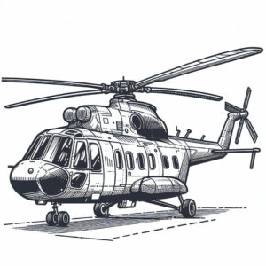 helicopter drawing for coloring 1