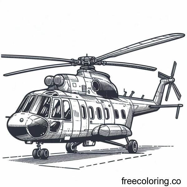 helicopter drawing for coloring 1