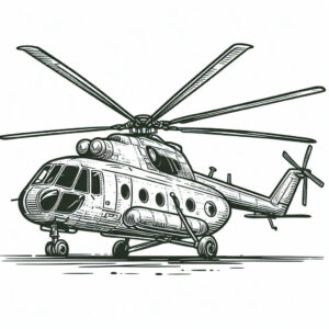 helicopter drawing for coloring 2