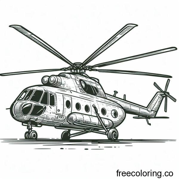helicopter drawing for coloring 2