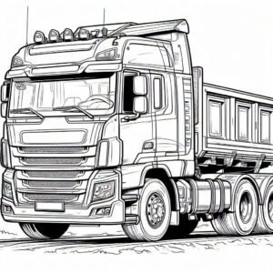 large truck drawing for coloring 1