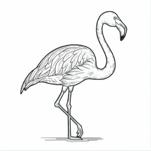 black and white flamingo