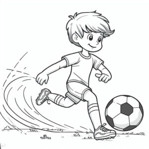 boy playing football for coloring 1