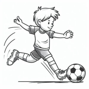 boy playing football for coloring 3