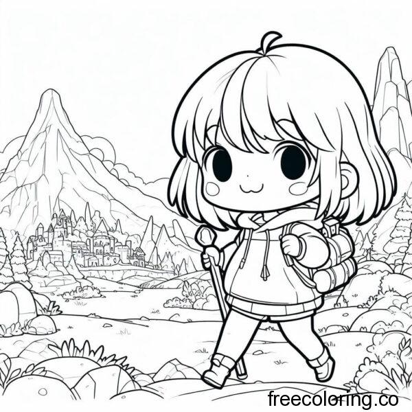 child adventuring drawing for coloring 2