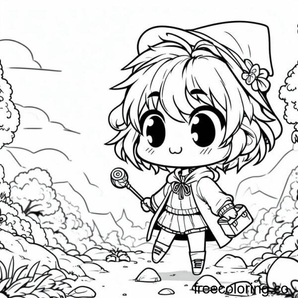 child adventuring drawing for coloring 4