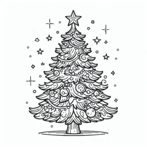christmas pine tree with star