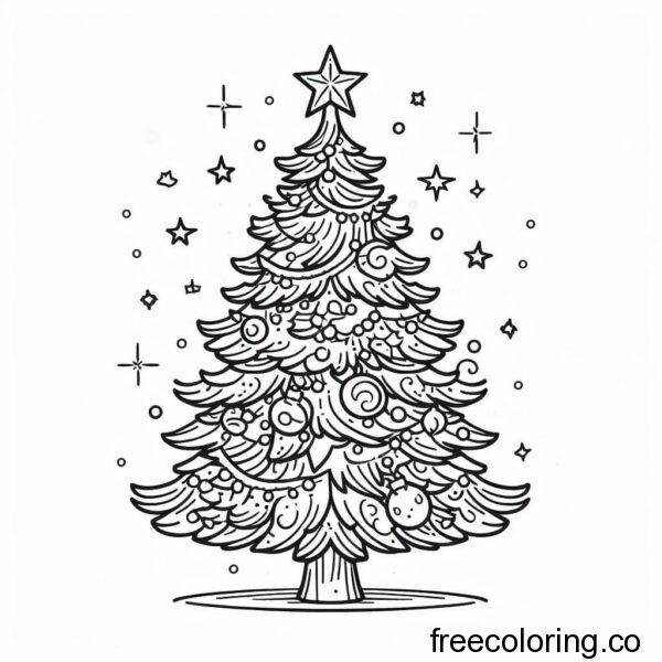 christmas pine tree with star