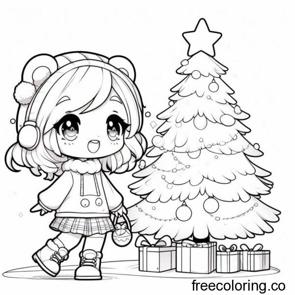 christmas tree and child