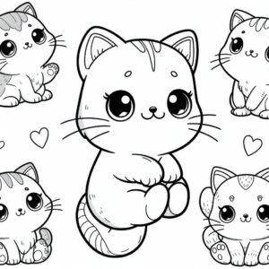 cute cat pets for coloring 1
