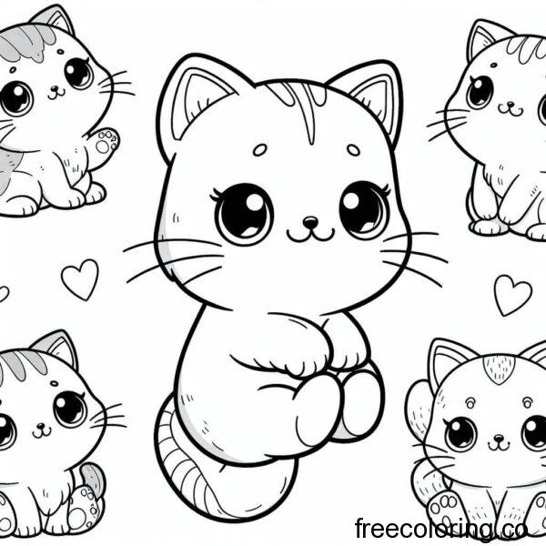 cute cat pets for coloring 1