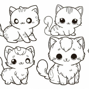 cute cat pets for coloring 3