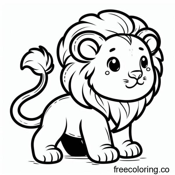 cute lion drawing for coloring 1