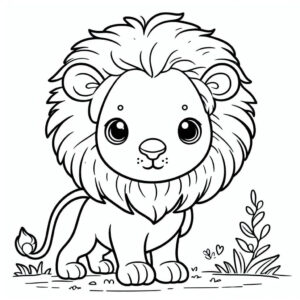 cute lion drawing for coloring 4