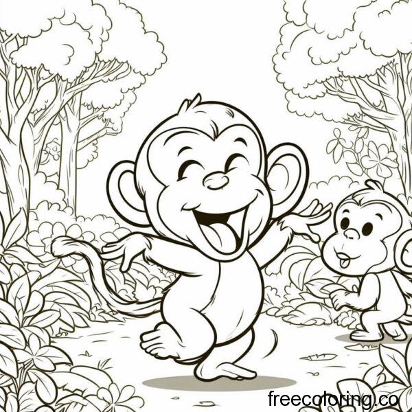 cute monkey dancing in a forest