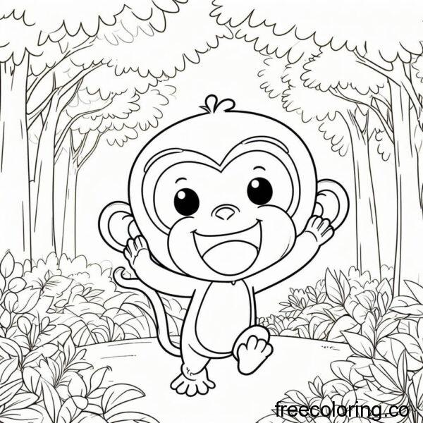cute monkey in a forest