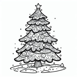 decorated christmas pine tree