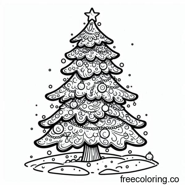 decorated christmas pine tree