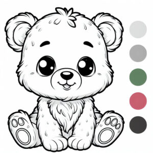 drawing of a cute bear cub 3