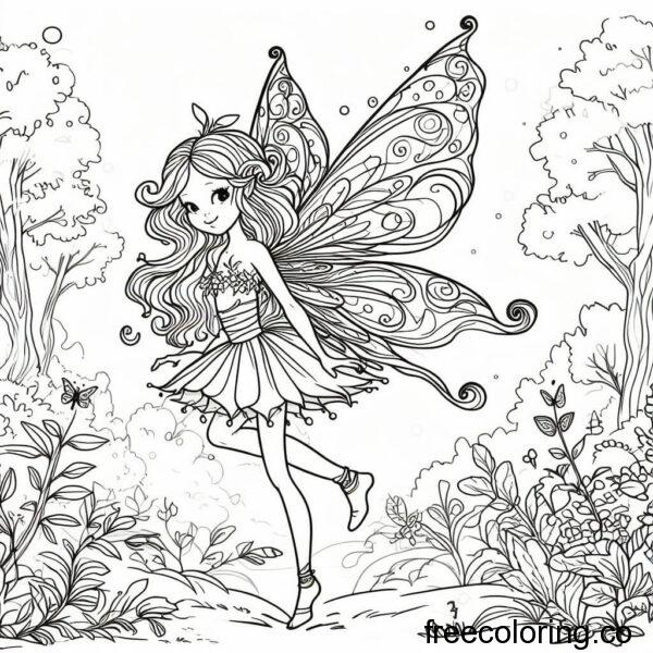 drawing of a fairy in a long dress 3
