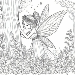 drawing of a fairy in a long dress 6