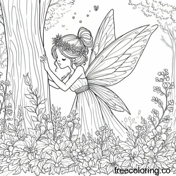 drawing of a fairy in a long dress 6