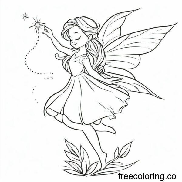 drawing of a fairy in a long dress 7
