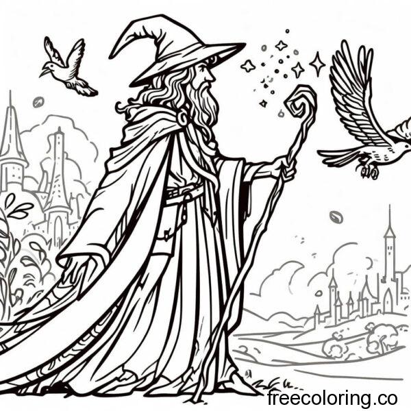 drawing of a magician doing magic 3