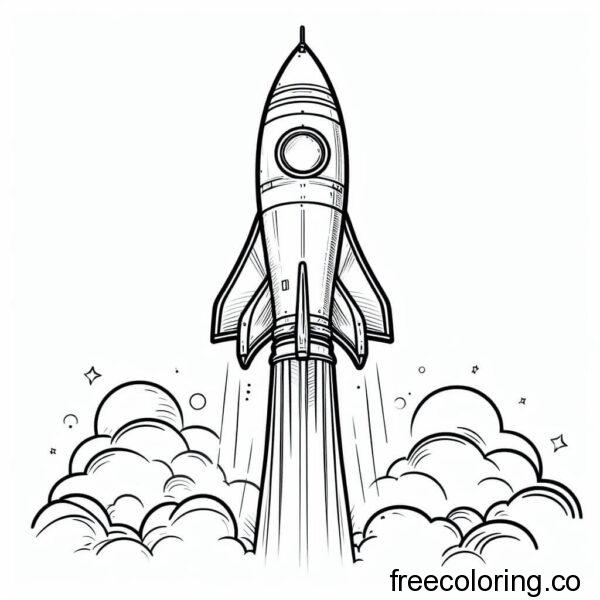 drawing of a rocket flying