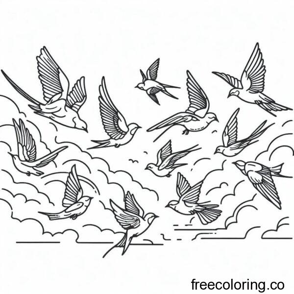drawing of cure birds for coloring 3
