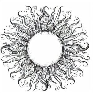 drawing of the sun in detail