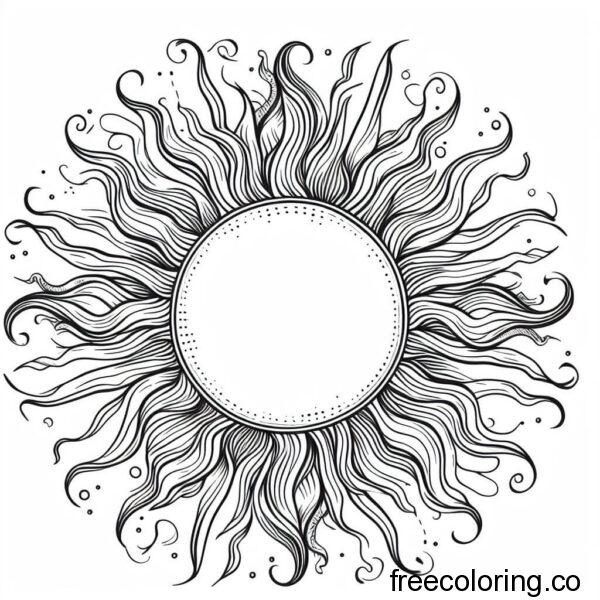 drawing of the sun in detail