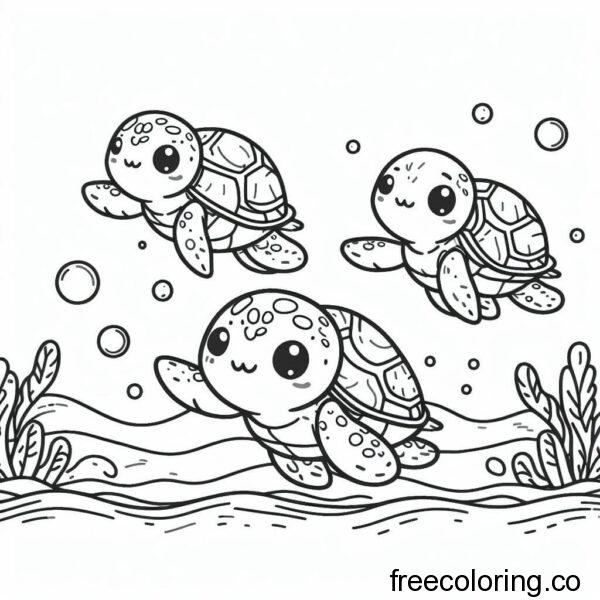 drawing of turtles for coloring 1