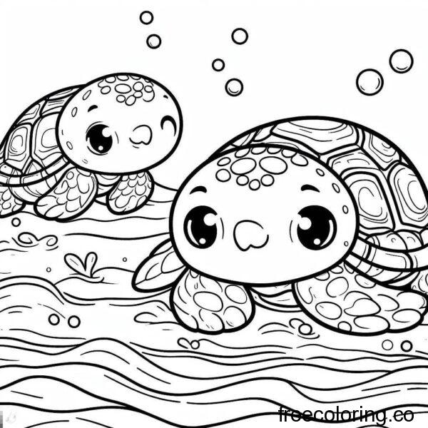 drawing of turtles for coloring 2