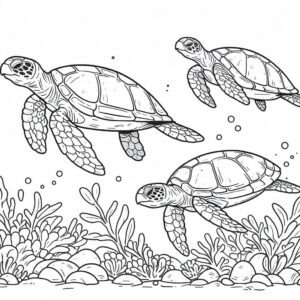 drawing of turtles for coloring 4