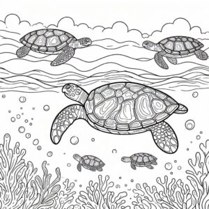 drawing of turtles for coloring 5