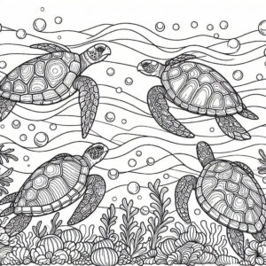 drawing of turtles for coloring 6