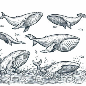 drawing of whales for coloring 1