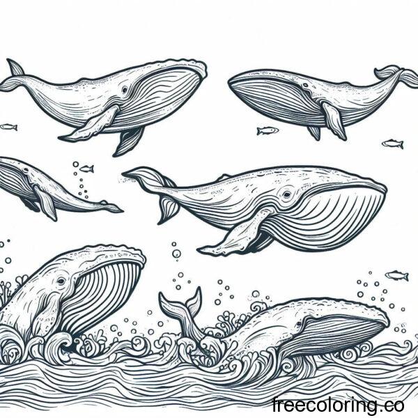 drawing of whales for coloring 1